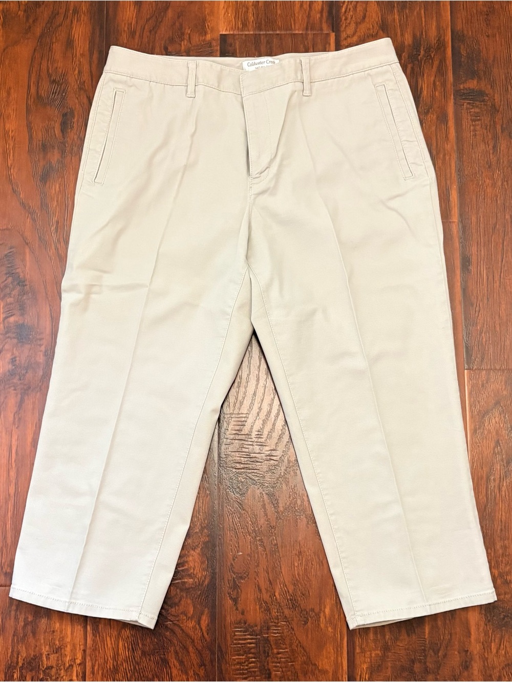 Coldwater Creek Natural Fit Beige Khaki Cropped Pants Size 12
